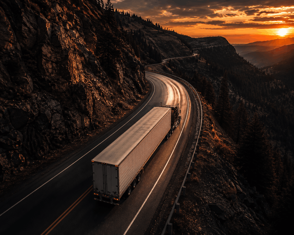 Truck Travelling Down Road Image